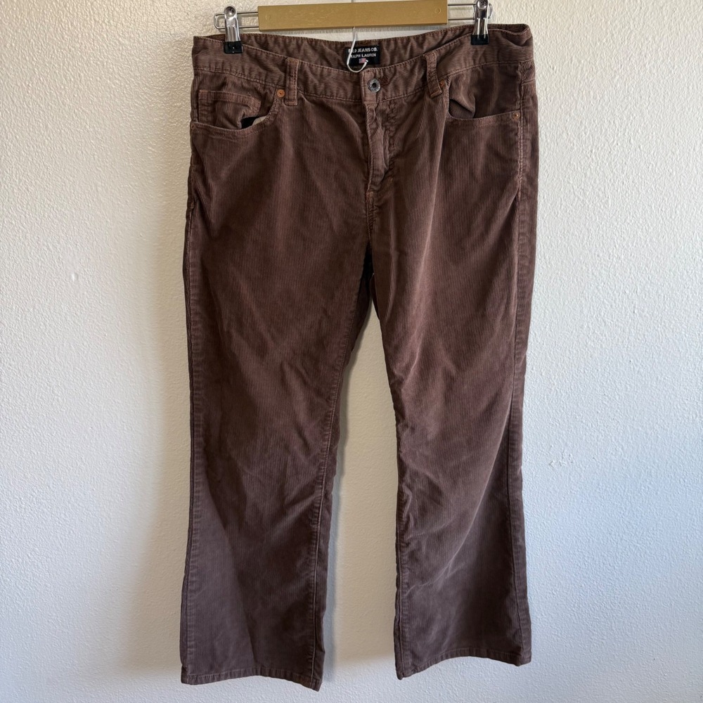 Polo Jeans Co Ralph Lauren Size 12 Brown Corduroy Bootcut Jeans Preppy Western
